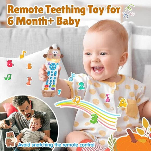 NEW Baby Remote Control Toy w/Silicone Teether Lights and Sounds - 3 Languages - Picture 5 of 5